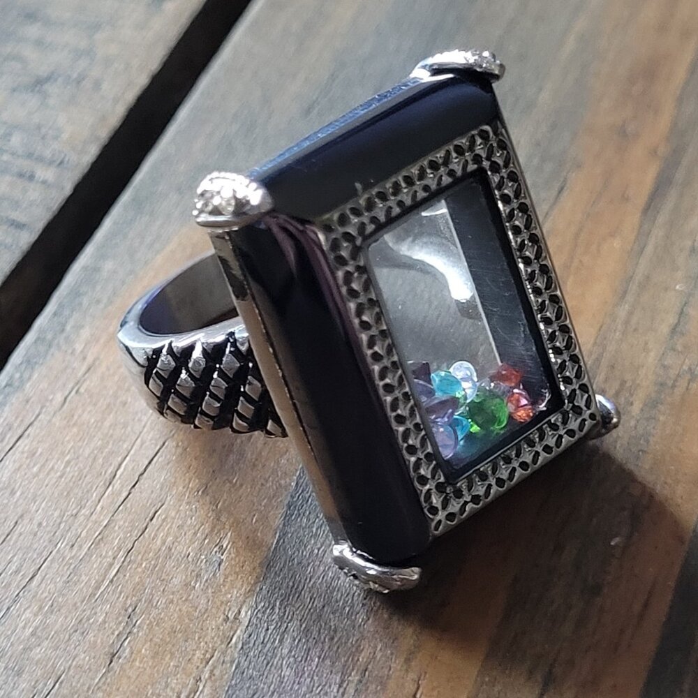 "Shadowbox" Ring with Loose Gemstones